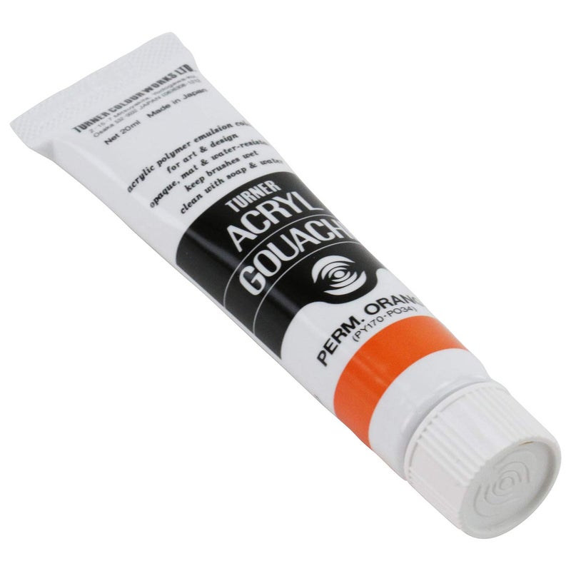 Turner Colour Works Acryl Gouache Artist Acrylic Paint - Single 20 ml Tube - Permanent Orange - Image 3
